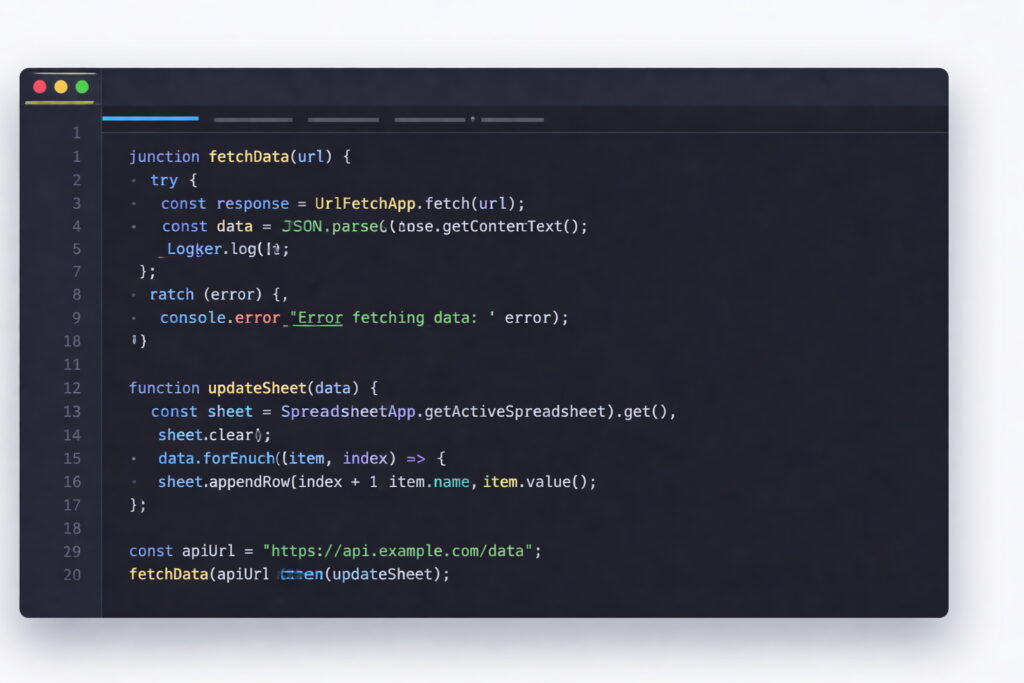 コードを書くウインドウ