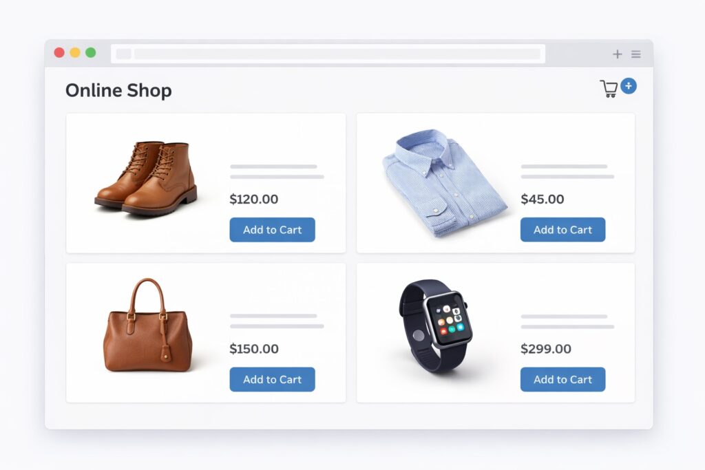 オンラインショップのサンプル